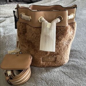 Kate Spade Tan Shoulder Bag with Leather Trim